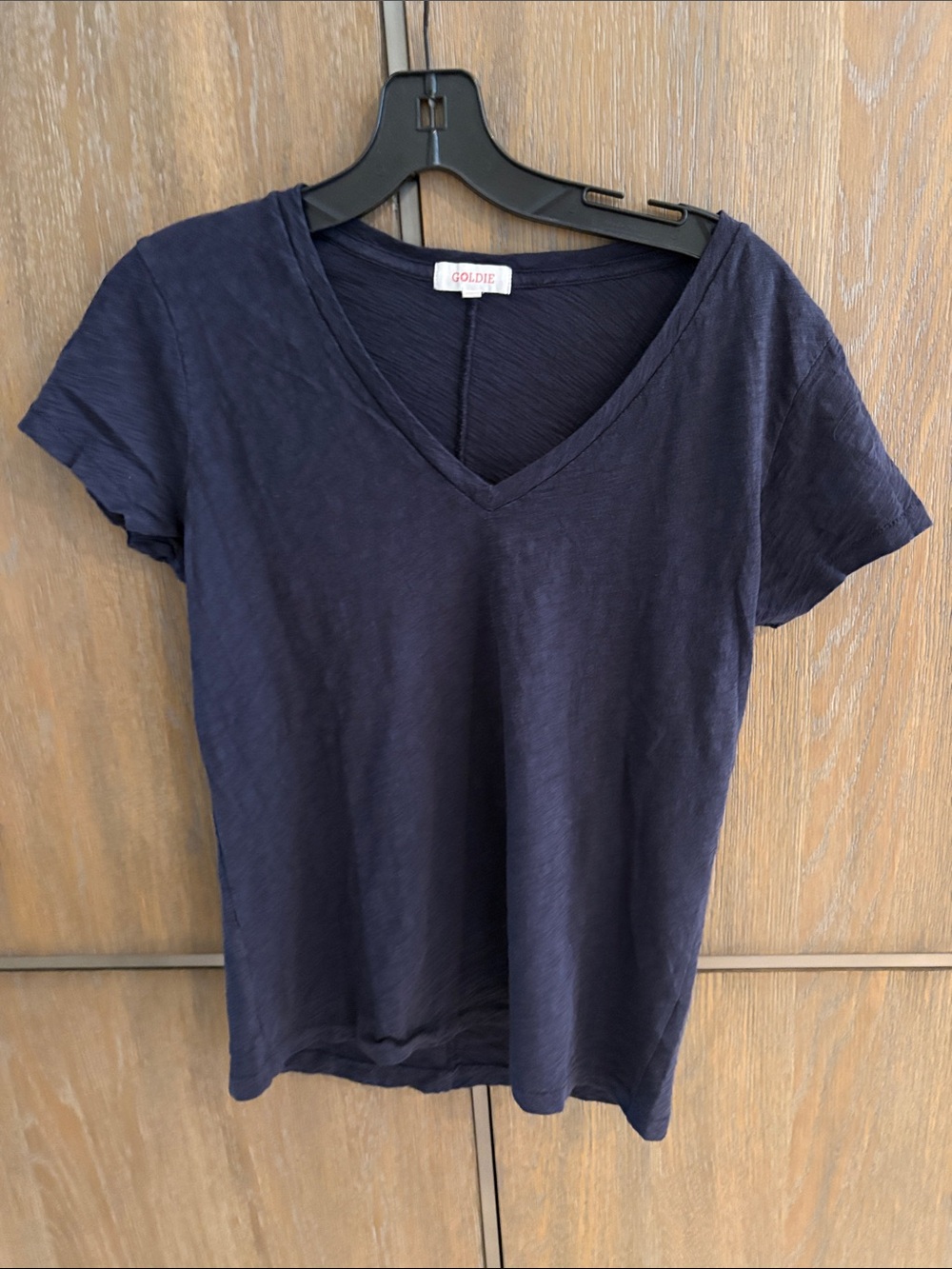 Goldie Navy Short Sleeve V-Neck Tee